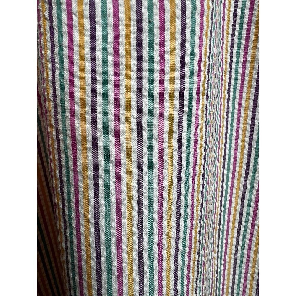 Boca Bay Button Up Shirt Blouse Short Sleeve Seersucker Pink Stripe Women’s - Picture 7 of 10